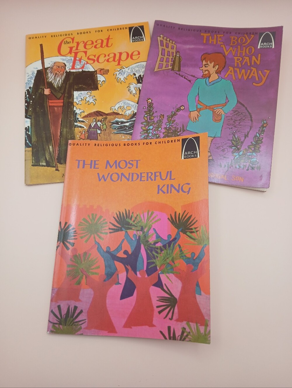 Lot Of 3 Vintage 1960s Christian Bible Religious Arch Books Stories